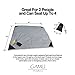 Pocket Blanket for Beach Festival - Camping Hiking Compact Size 55'x60' Fit 4 People - Sand and Waterproof Puncture Resistance with Corner Pocket, Loops, 4 Stakes, Secure Pocket with Zipper (Black)
