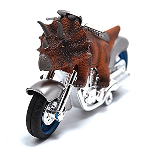 BigNoseDeer dinosaur motorcycle toys - animal friction motorcycles toys dinosaurs Triceratops 7.1" x 4"