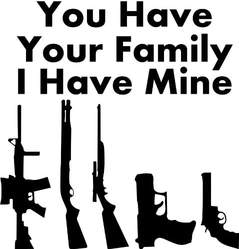 Gun Family rifle pistol revolver White decal Sticker