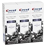 Crest Charcoal 3D White Toothpaste, Whitening Therapy Deep Clean with Fluoride, Invigorating Mint, 4.1 Ounce, Pack of 3