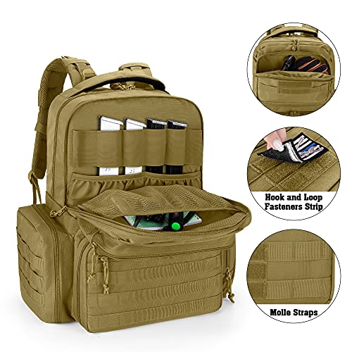 DSLEAF Tactical Pistol Backpack Holds Up to 6 Handguns, Gun Range