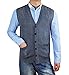Zerdocean Men's Solid Color Argyle Pattern Button Down Sweater Vest with Pockets