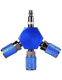 wynnsky 3 Vías plana hexagonal colector conector de aire, manguera de aire Splitter colector de acoplador, 1 4" NPT Industrial acopladores
