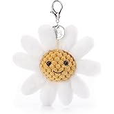 Apricot Lamb Daisy Flower Cute Keychain, Soft Stuffed Plush Toy Keyring for Kids' Backpack, Purse, 5 Inches