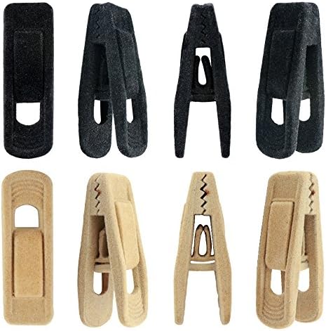 Weoxpr Velvet Hangers Clips 20 Pack, Pants Hangers Velvet Clips, Strong Finger Clips Perfect for Thin Velvet Hangers(Black and Yellow)