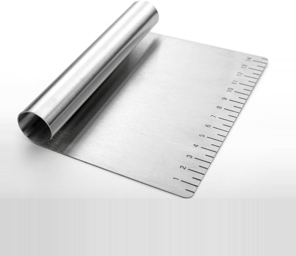 304 Stainless Steel Pizza Dough Scraper Kitchen Tool Scale
