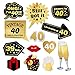Unomor 40th Birthday Photo Booth Props (42Pcs) for Gold and Black Birthday Party Supplies, 40th Birthday Decorations Supplies for Men and Women