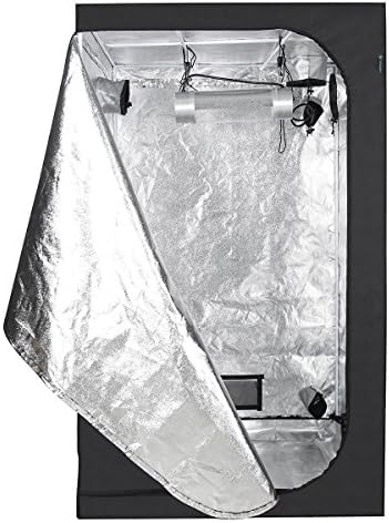 4'x4' Grow Tent, IDAODAN 48"x48"x79" 600D Mylar Hydroponic Grow Box for Indoor Plant Growing