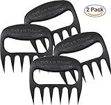 Original BEAR PAWS Pulled Pork Shredder Claws - BBQ Meat Handler Forks - Made In USA (1, Black 2-Pack)