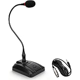 Kukyller Desktop Gooseneck Wired Microphone, Flexible 6.35mm Wired Conference Microphone for Conference, Podium and Paging Studio Audio Recording