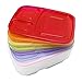 Meal Prep Containers, HTOMT 7-Pack 3 Compartment Food Storage Bento Boxes with Lids, Food Storage BPA Free, Stackable, Reusable Lunch Box, Microwave Dishwasher Freezer Safe, Portion Control