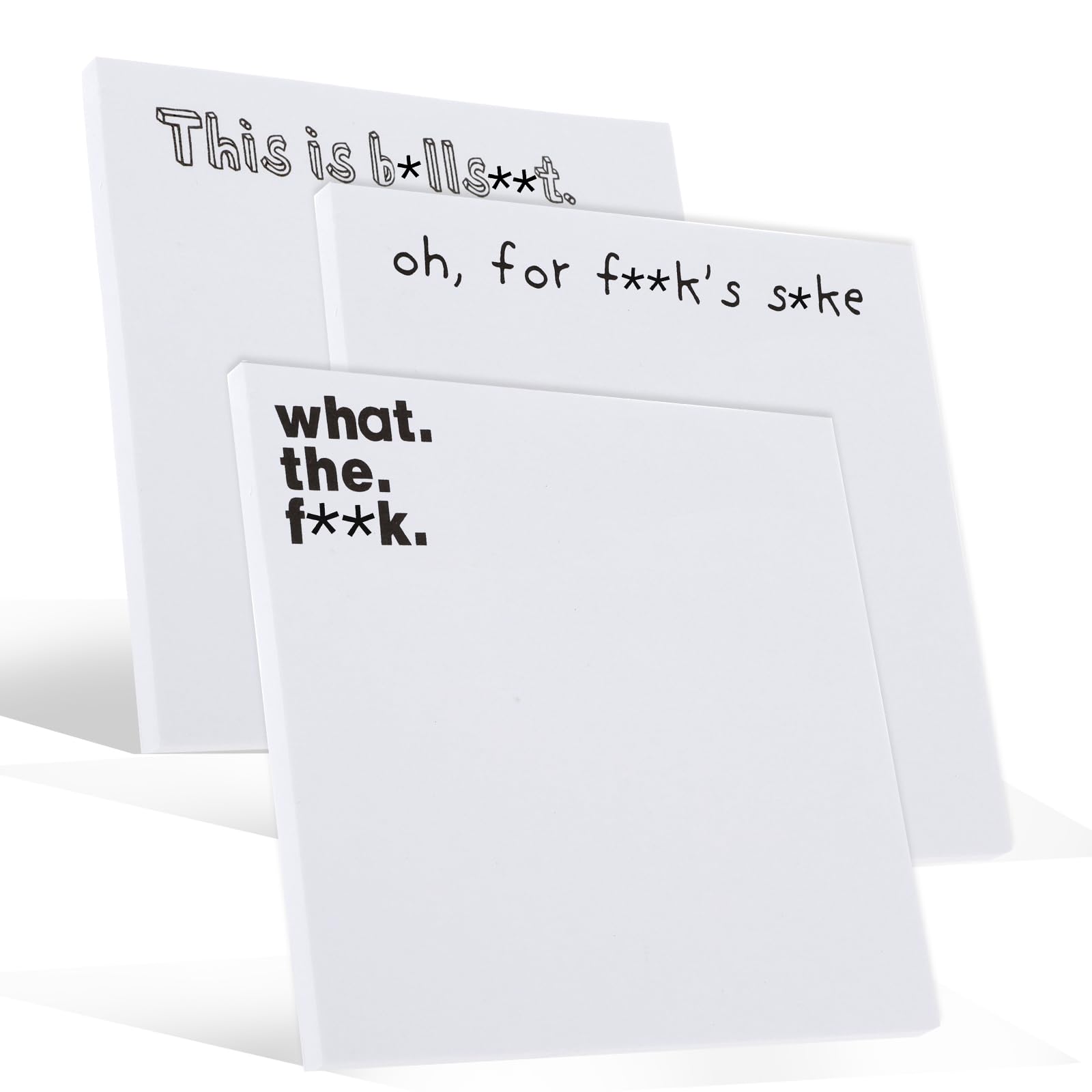 TIESOME Funny Sticky Note, 3 Pcs(150 Sheets) Funny Spoof Notes Rude Posted Notes Desk Accessories Adult Note Pads Set Sassy Office Supplies Novelty Memo Pads Sticky Note for Friends Co-Workers Boss(A)