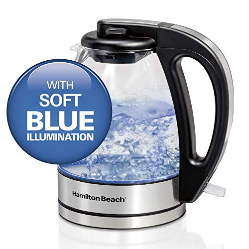 Hamilton Beach Glass Electric Tea Kettle, Water Boiler & Heater, 1 L