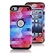 iPod Touch 6 Case, iPod Touch 5 Case, KAMII [Colorful Series] 3in1 Shockproof Full-Body Protective Hard PC+Soft Silicone Hybrid Hard Case Cover for Apple iPod Touch 5 6th Generation (Black)