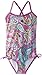 Kanu Surf Girls' Layla Beach Sport Banded 1 Piece Swimsuit, Caroline Purple Paisley, 5