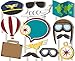 Airplane Travel Time Photo Booth Props Kit - 20 Pack Party Camera Props Fully Assembled