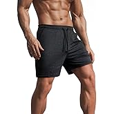 Lehmanlin Men's Bodybuilding Shorts 3/5 Inch Inseam Workout Training Muscle Short Shorts Stretch Quick Dry