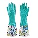Sealike Floral Antiskid Dishwashing Gloves Cleaning Gloves Household Gloves Water Stop Waterstop Gloves with Stylus Blue