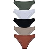 4UFIT Ribbed Cotton Women Bikini Panties No Show Briefs Underwear Low Waist Sports Stretch Fitness 3-Pack