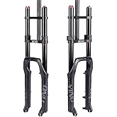 BUCKLOS 20x4.0 Fat Tire Ebike Air Front Suspension Fork, 9x135mm QR | 180mm Travel, Double Shoulder, Straight Steerer, Electric Bike, MTB, Snow, Beach