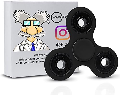 Fidget Spinner / Tri Spinner - Long Spintime - Injection Molded Design - Non-3D Printed. Hybrid Ceramic Bearings with Quality Guarantee, by FidgetDoctor … (Black)
