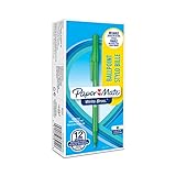 Paper Mate Write Bros Ballpoint Pens, Medium Point (1.0mm), Green, 12 Count (3341131)