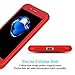 iPhone 7 Plus Case, Coocolor 360 Degree All-Around Ultra Thin Full Body Coverage Protection Dual Layer Hard Slim Case + Tempered Glass Screen Protector for iPhone 7 Plus-Red