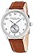 Stuhrling Original Classic Cuvette Wrist Watch for Men - Swiss Quartz Analog White Dial with Seconds Sub-dial Brown Leather Strap Mens Designer Watch 207.01