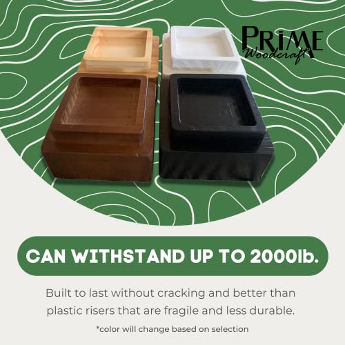 Prime Woodcraft Walnut Wood Risers Square Bed Risers with 2 Inch