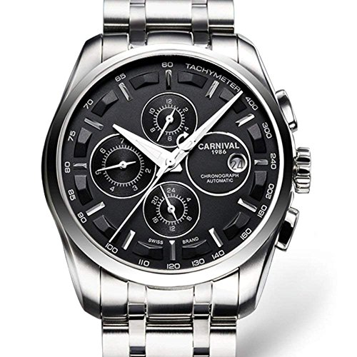 Mens Automatic Mechanical Watch Analog Watch Dress Watch Casual Watch (Black)