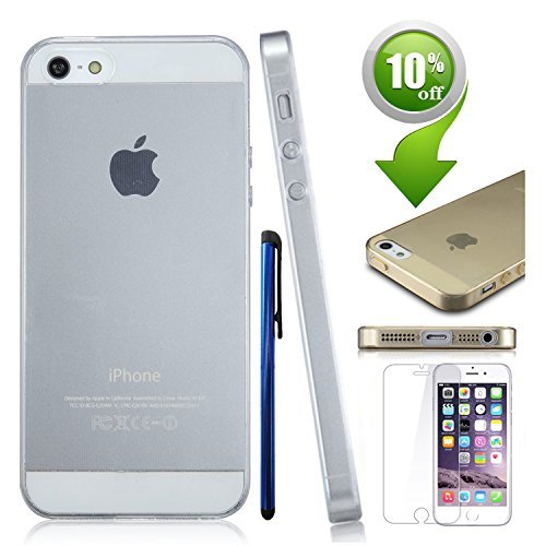 iphone 5s Case , JohncaseÂ® Durable Soft TPU Material for Anti-Scratch and Anti-Dirty Clear for View Ultra Thin Makes the Phone Feel As Naked Crystal Clear Case for Apple iphone 5s 5 - (Transparent Clear)