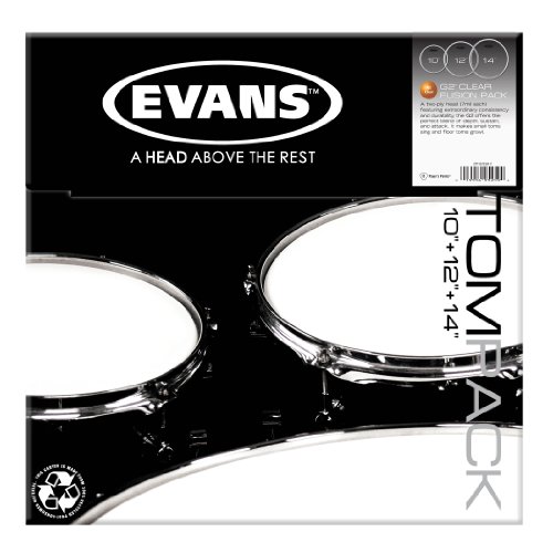 Evans Drum Heads - G2 Clear Fusion Tompack, (10 inch, 12 inch, 14 inch)