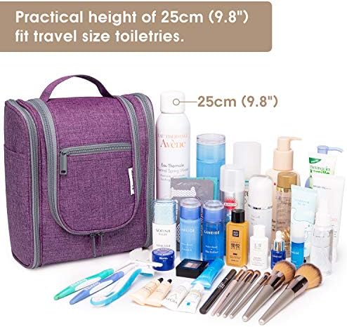 Hanging Travel Toiletry Bag Kit Cosmetic Makeup Organizer for Women and Girls (Purple) 6 Hanging Travel Toiletry Bag Kit Cosmetic Makeup Organizer for Women and Girls (Purple)