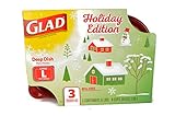 Gladware Large Food Storage Containers, 8 cup/64oz, 3 count (Holiday)