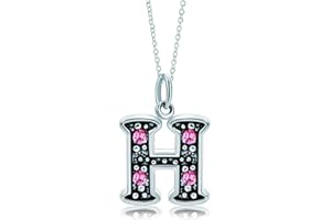 LovelyJewelry Pink Letter A-Z Alphabet Initial Charms Bead Necklace Pendant