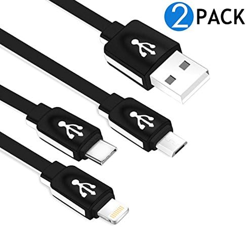 Winsword Multi Charger Cable, 2 Pack (3.3ft) 3 in 1 Multiple USB Charging Cable Adapter with USB Type-C/8 Pin Lightning/Micro USB 2.0 Ports for iPhone,iPad Air,Samsung Galaxy , Nexus,OnePlus 2