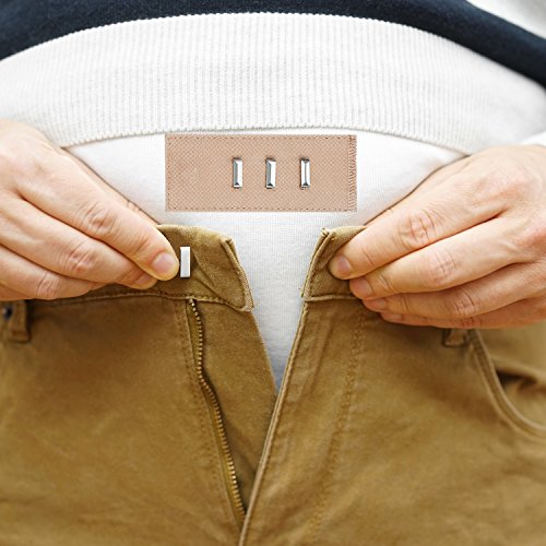 Mtlee 10 Pieces Pants Waist Extenders with Metal Hook for Pants, Jeans