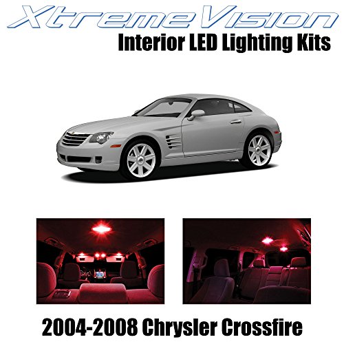 XtremeVision Chrysler Crossfire 2004-2008 (6 Pieces) Red Premium Interior LED Kit Package + Installation Tool