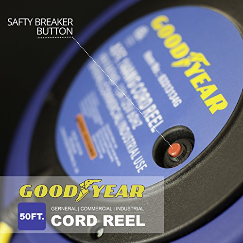 Goodyear Extension Cord Reel Retractable 16AWG x 50' Foot 3C/SJTOW