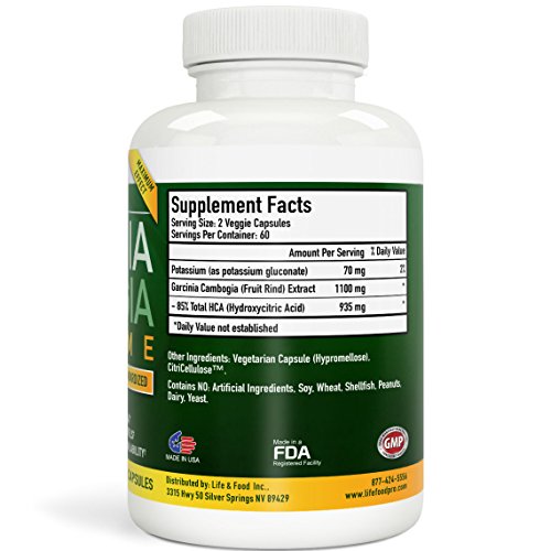 image for Life & Food 85% HCA Garcinia Cambogia Extract Supreme (Standardized) N