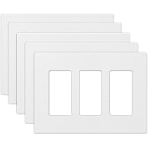 ELEGRP 3-Gang Screwless Decorative Wall Plates, Mid-Size ...