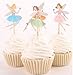 Yunko 24pcs Fairy Girl Wing Party Fun Cup Cake Decorative Toppers Cupcake Decorating Tools for Party