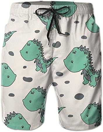Man's Dinosaur Slim Fit Beach Shorts
