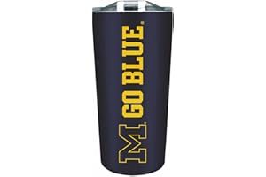 Campus Colors NCAA Stainless Steel Tumbler perfect for Gameday - 18 oz - Double Walled - Keeps Drinks Perfectly Insulated (Michigan Wolverines - Navy)