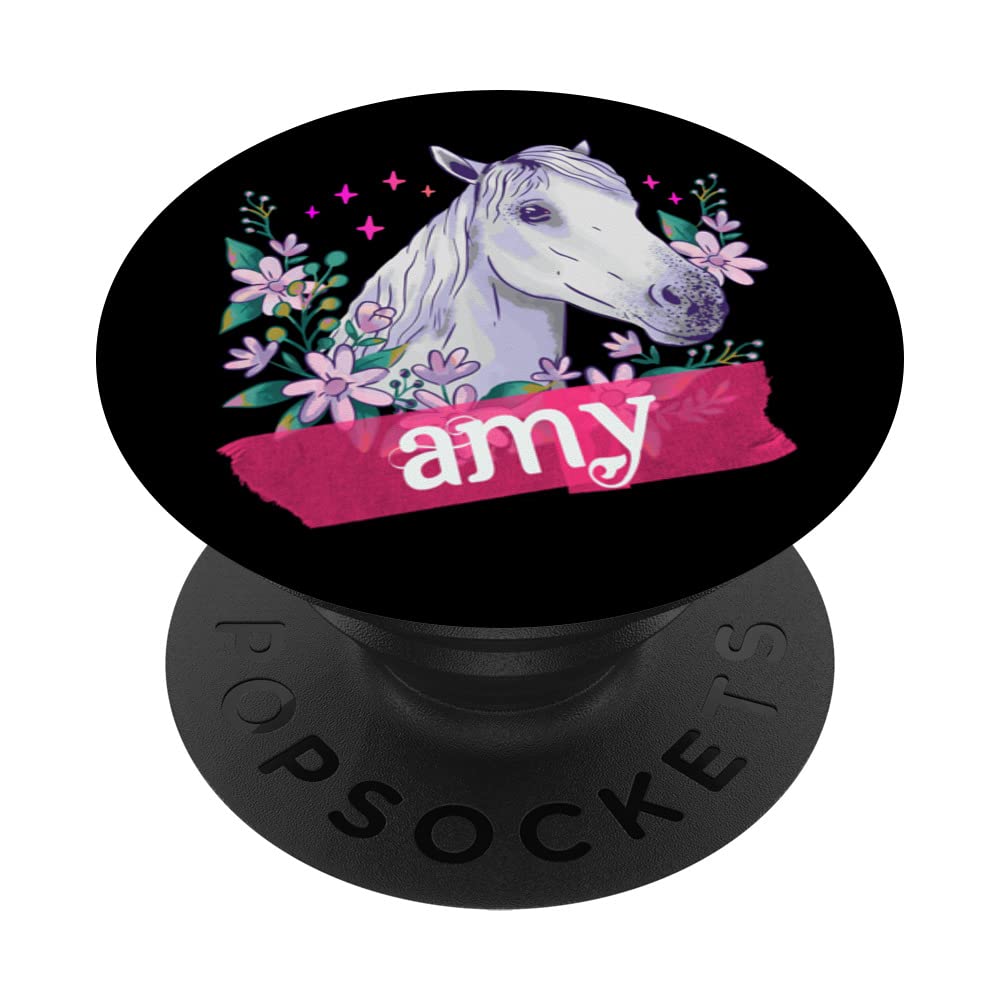 AMY - Adorable girl name with beautiful Horse PopSockets Swappable PopGrip