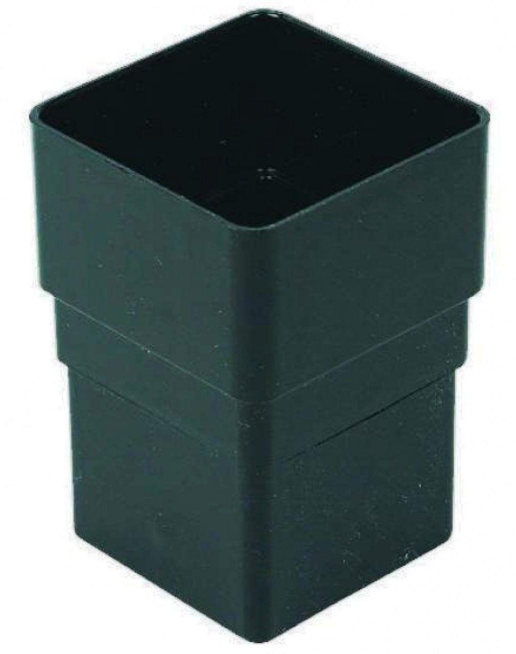 FLOPLAST 65mm Square Downpipe Socket - Black - Pack of 2