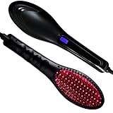 UNIMEIX Hair Straightener Brush, Magictec Ceramic Heating Straightening Irons Brush Anti Scald, Static, Detangling and Silky Straight (US Plug)