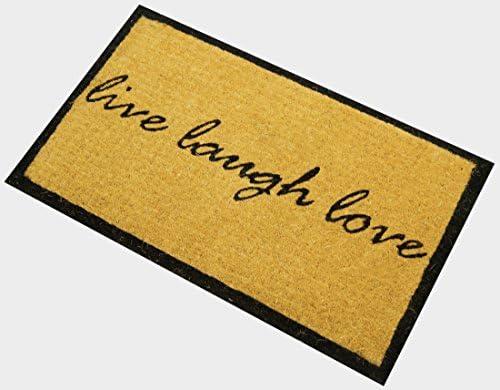 Envelor Home and Garden Handwoven, Extra Thick Doormat, Outdoor Rugs Durable Coir, Outdoor Doormat, Welcome Mat Entryway Door Mat For Patio, Coir Doormat (18 x 30, Live Love Laugh)