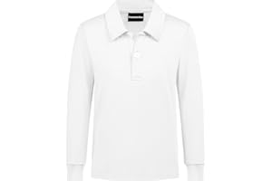 Dreammonkey Toddler to Youth Boys' Performance Polo Kids Neon Collared Golf Shirts Long Sleeve School Uniform