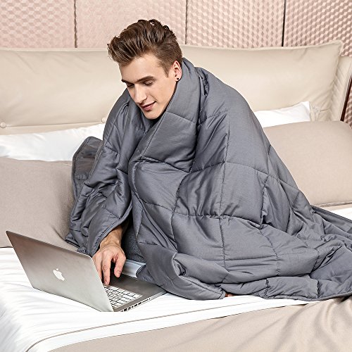 Weighted Blanket for Adult with Anxiety by Anjee Therapy, 20 lbs Autism Weighted Blanket for 150-200 lbs Persons, for Better Sleep and Stress Relief, Easter Day Gift (60 x 80 Inches, Grey)